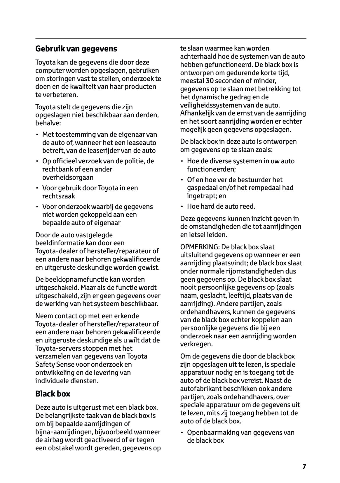 2025-2026 Toyota Mirai Owner's Manual | Dutch