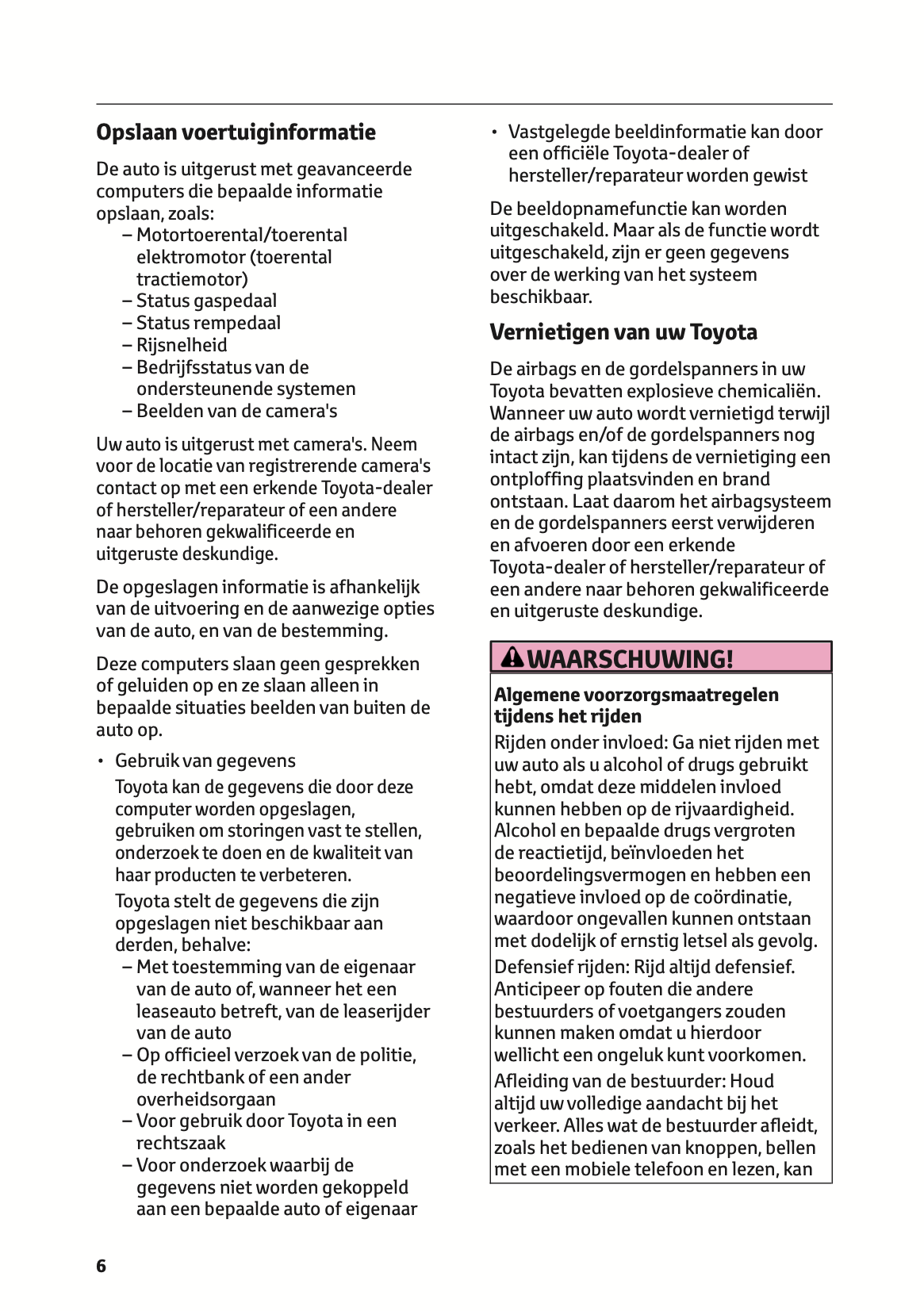 2021-2022 Toyota RAV4 Owner's Manual | Dutch