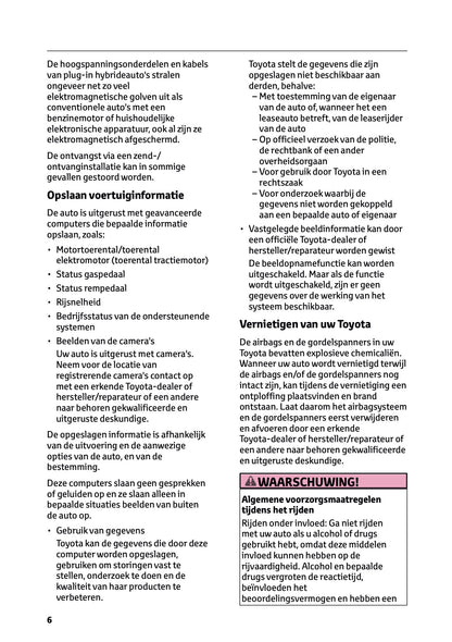 2024-2025 Toyota RAV4 Plug-in-Hybrid Owner's Manual | Dutch