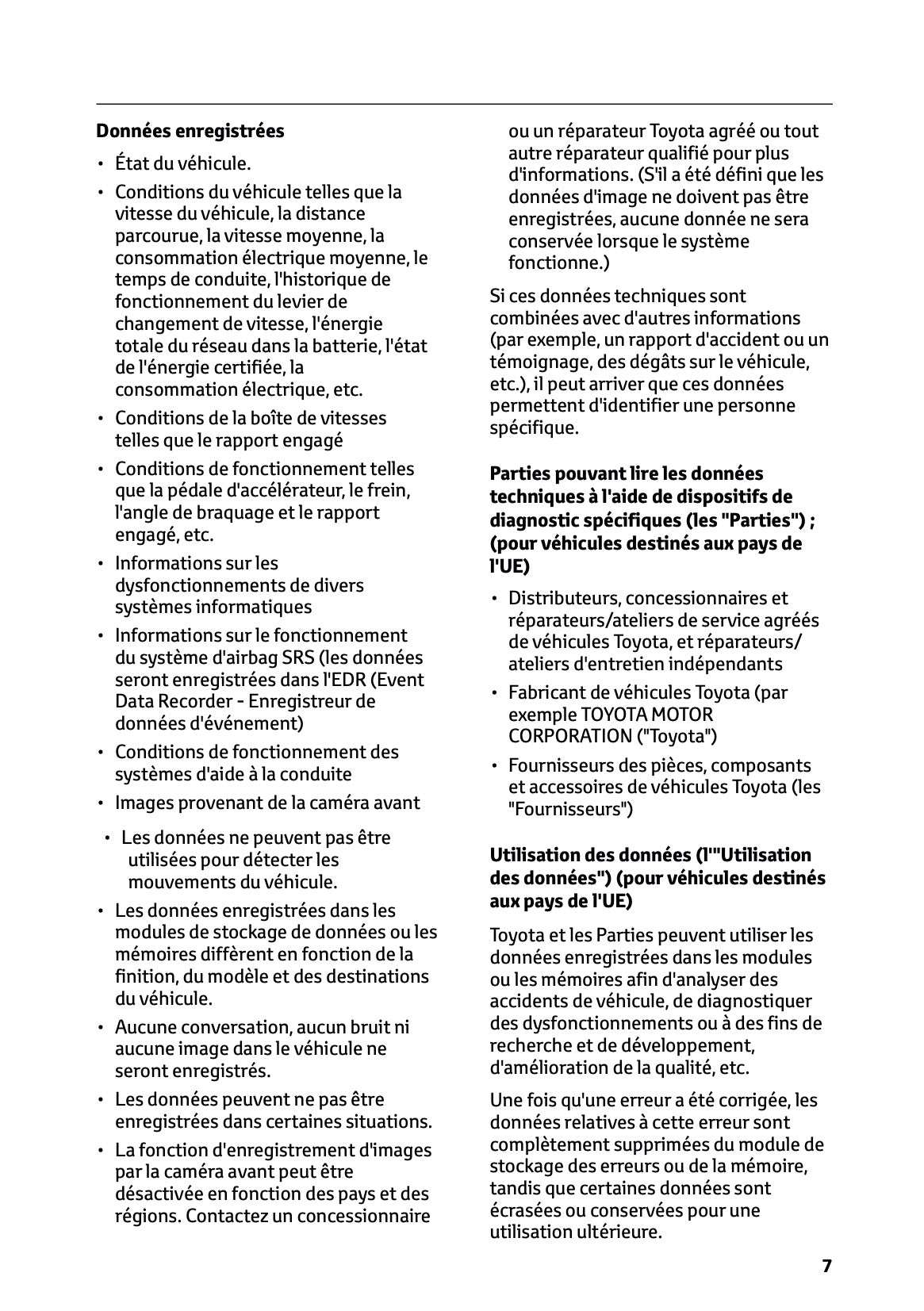 2025-2026 Toyota Urban Cruiser Owner's Manual | French