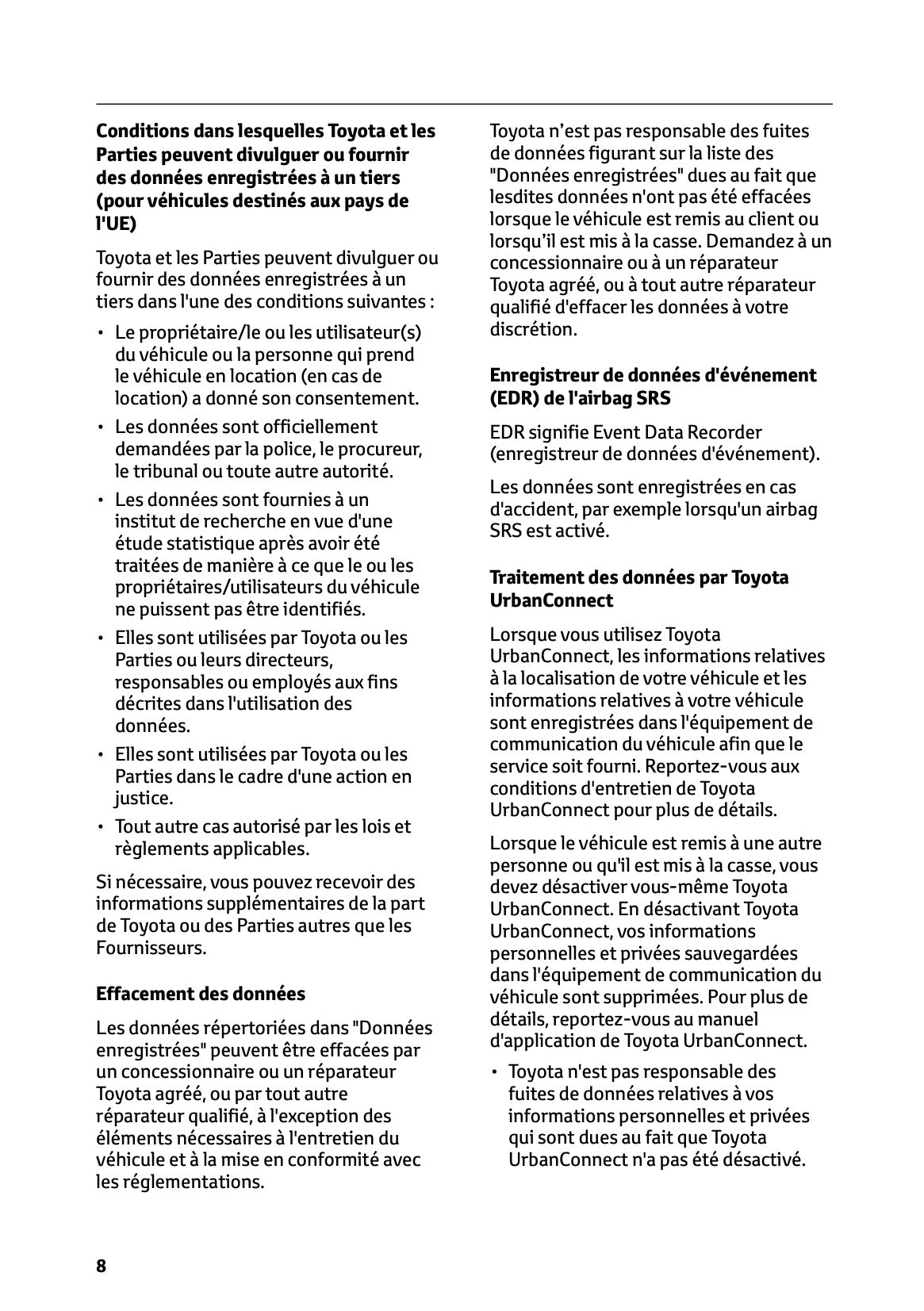 2025-2026 Toyota Urban Cruiser Owner's Manual | French