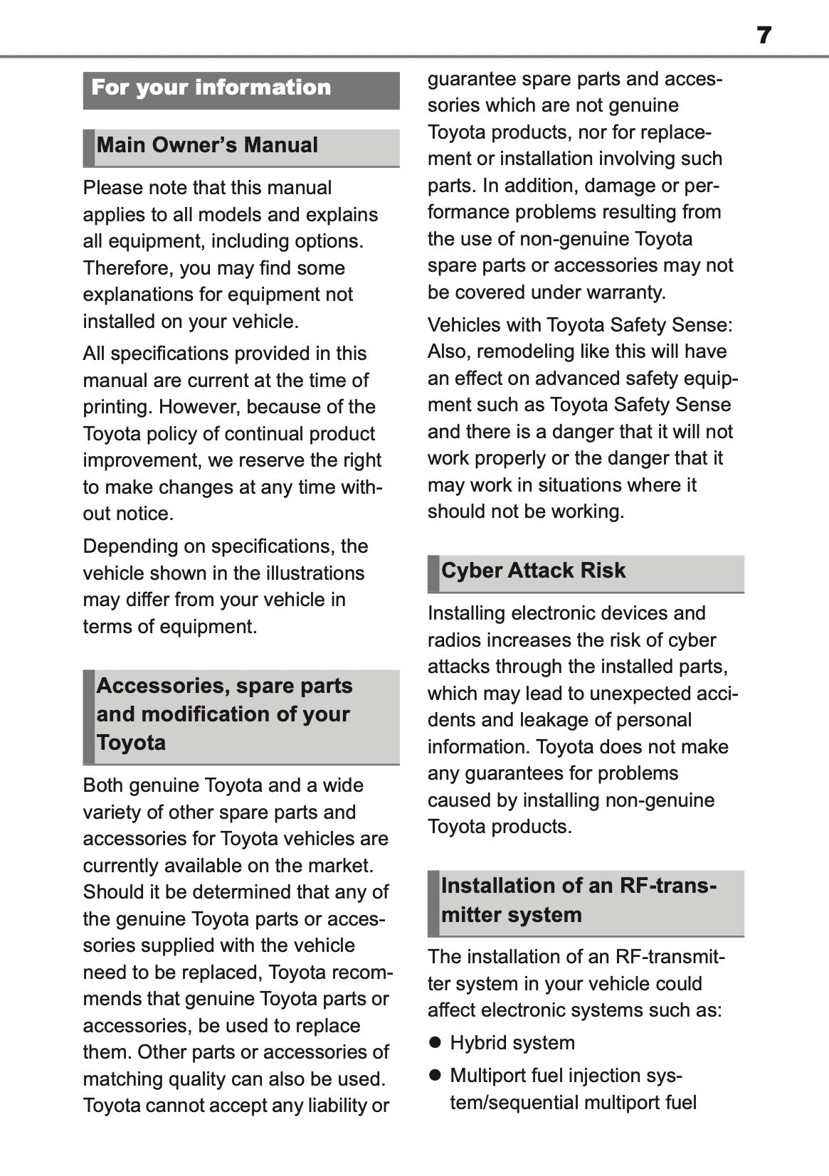 2026 Toyota Yaris Cross Hybrid Owner's Manual | English