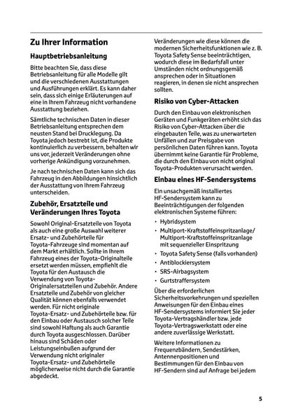 2024 Toyota Yaris Cross Hybrid Bedienungsanleitung | Deutsch