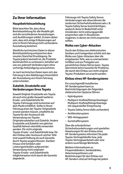 2026 Toyota Yaris Hybrid Owner's Manual | German
