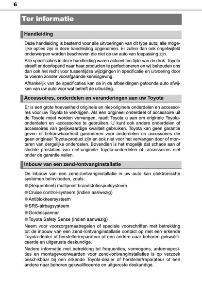 2016-2017 Toyota Yaris Owner's Manual | Dutch