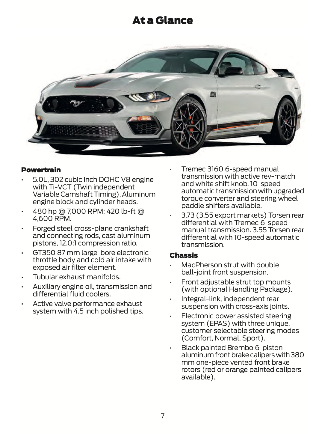 2021 Ford Mustang Mach 1 Owner's Manual Supplement | English