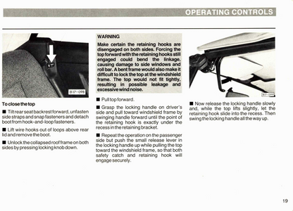 1988 Volkswagen Cabriolet Owner's Manual | English