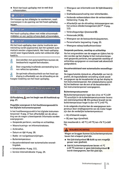 2020 Volkswagen Golf eHybrid / Golf GTE Bedienungsanleitung | Niederländisch