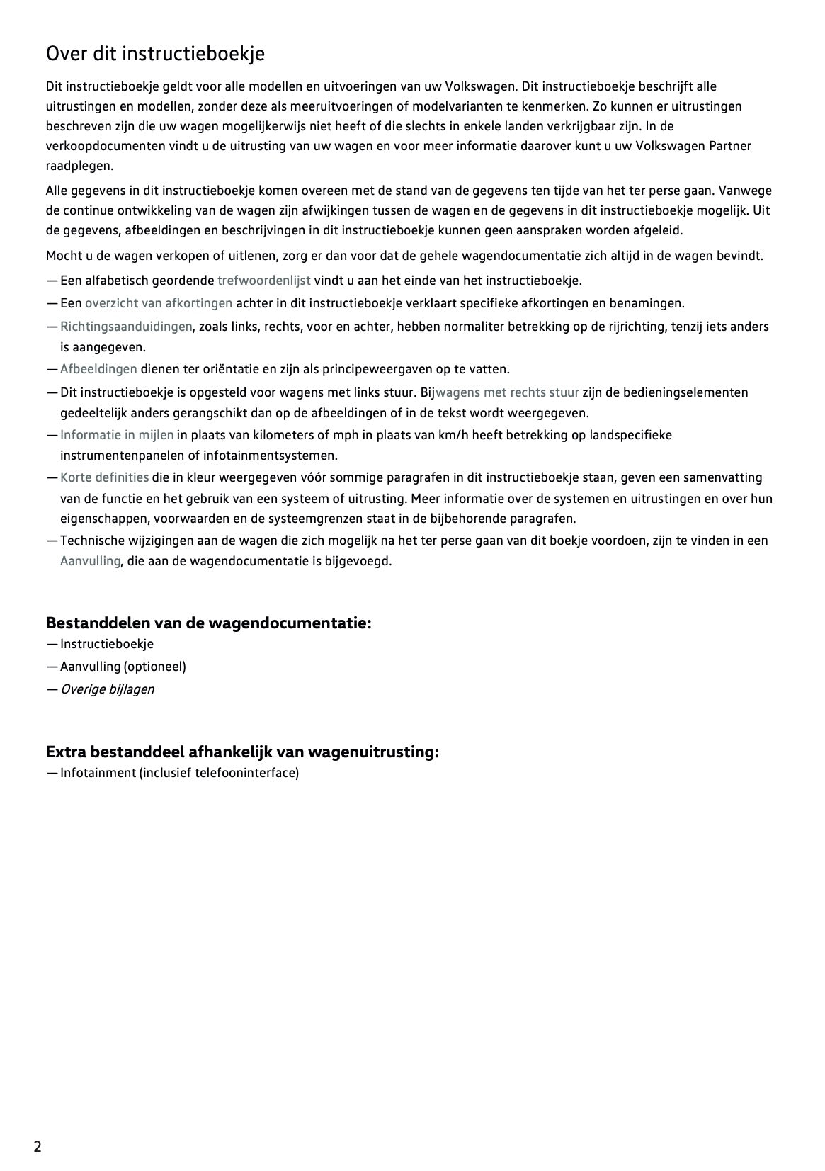 2020 Volkswagen Passat GTE/Passat Variant GTE Owner's Manual | Dutch