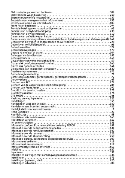 2020 Volkswagen Passat GTE/Passat Variant GTE Owner's Manual | Dutch