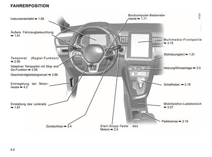 2019-2020 Renault Captur Bedienungsanleitung | Deutsch