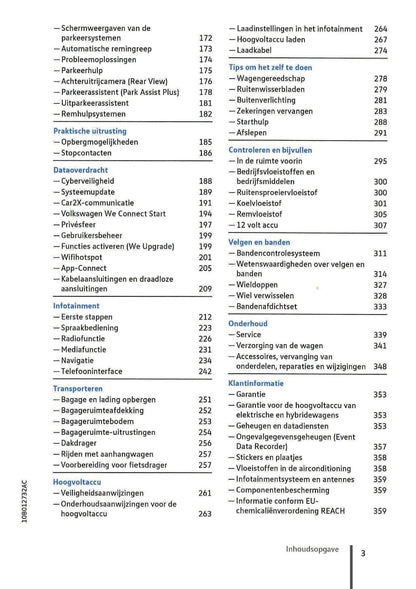 2020-2023 Volkswagen ID.3 Owner's Manual | Dutch