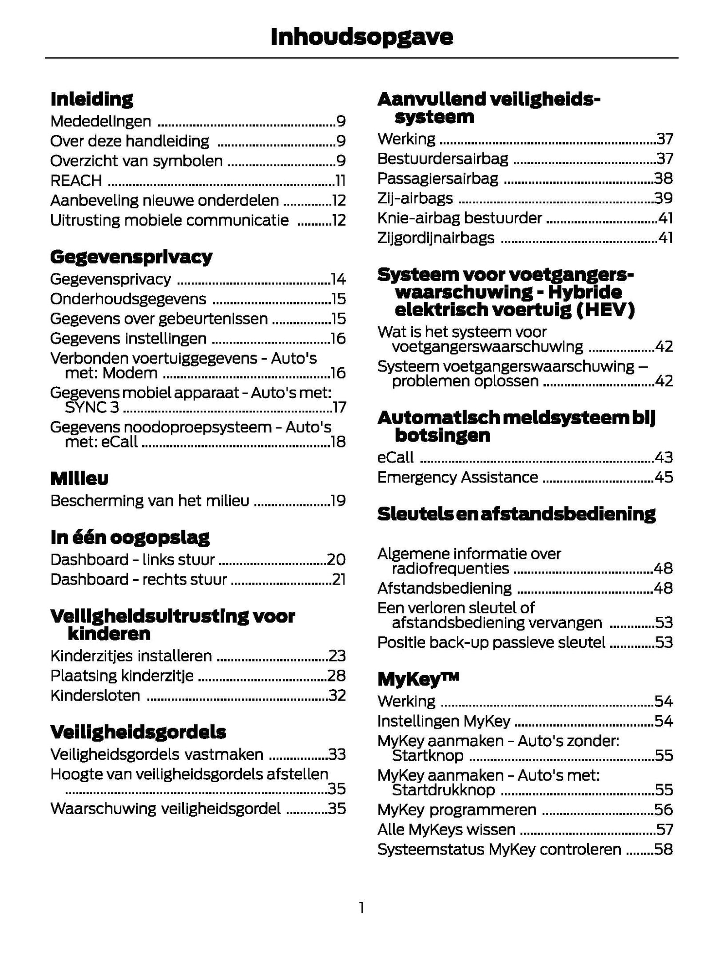 2021-2024 Ford Galaxy/S-Max Bedienungsanleitung | Niederländisch