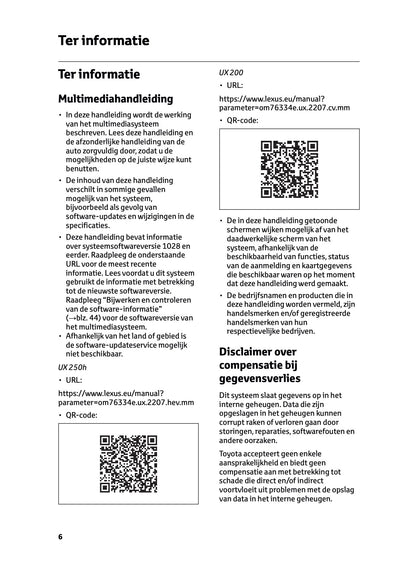 2022-2023 Lexus UX 250h Infotainment Manual | Dutch