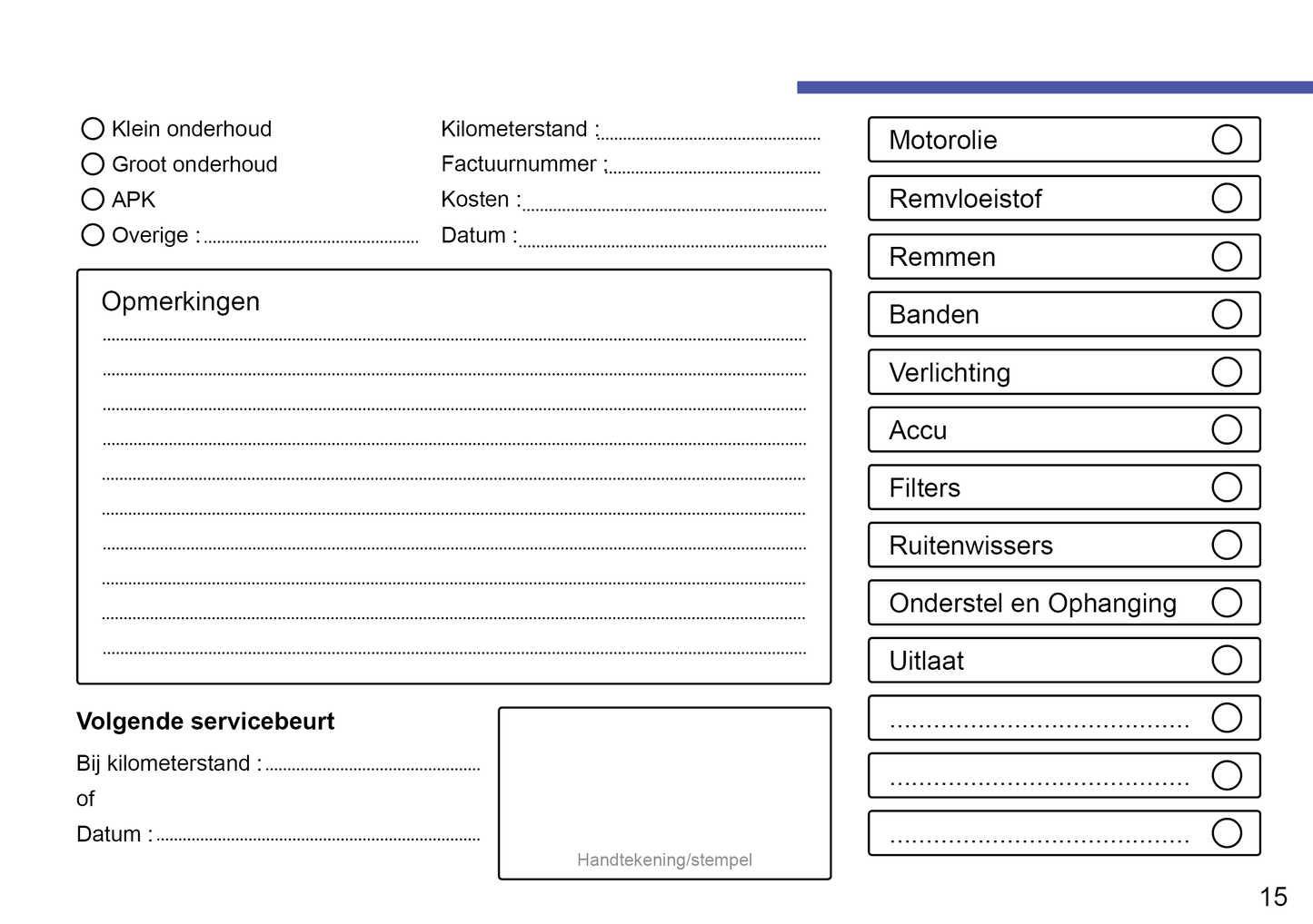 Volkswagen Maintenance Book | Dutch