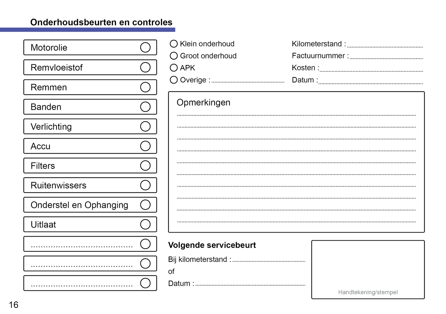 Volkswagen Maintenance Book | Dutch