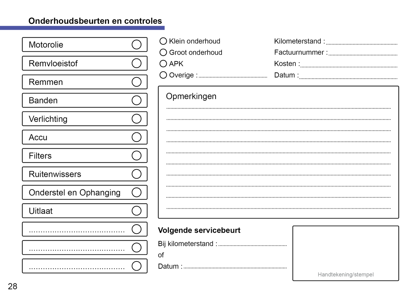 Volkswagen Maintenance Book | Dutch