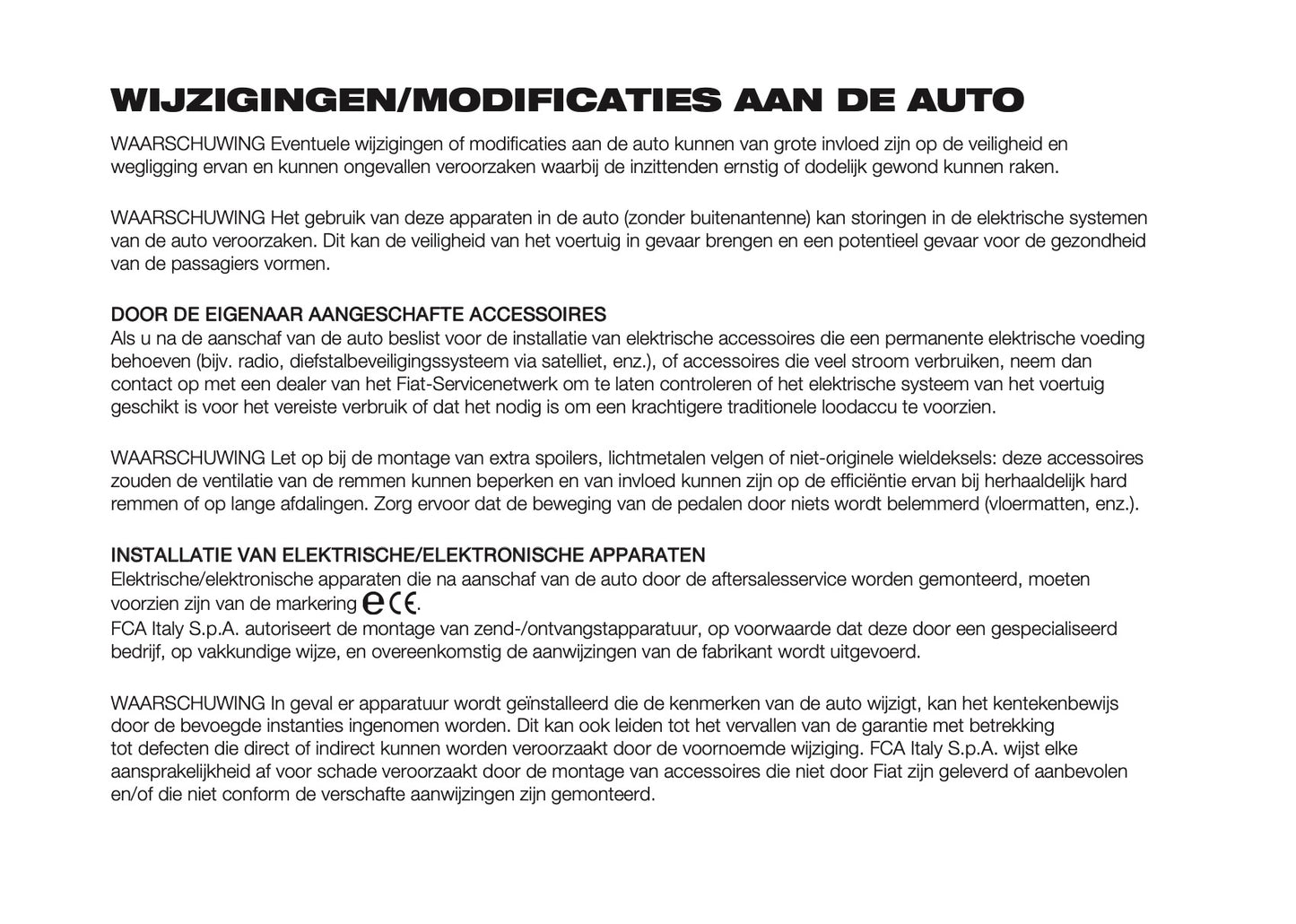 2022-2023 Fiat 500/500 Hybrid Owner's Manual | Dutch