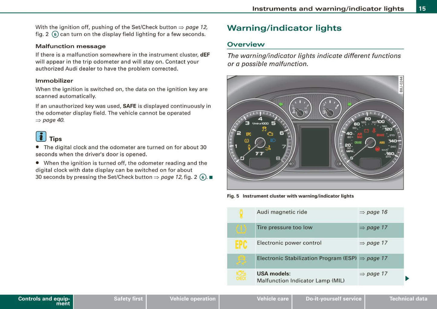 2009 Audi TT Coupe Bedienungsanleitung | Englisch