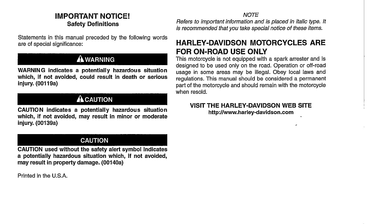 2010 Harley-Davidson Trike Owner's Manual | English