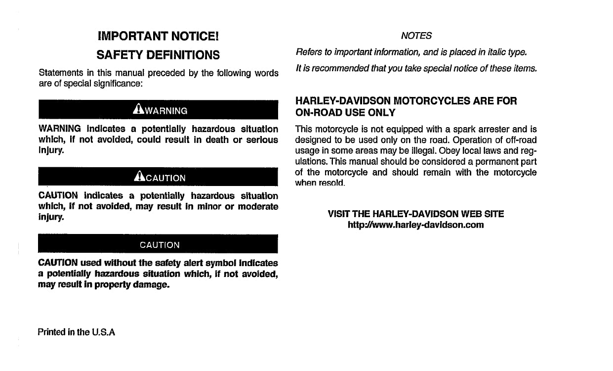 2003 Harley-Davidson FLHRSEI2 Owner's Manual | English