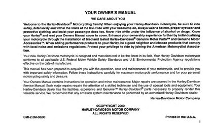 2001 Harley-Davidson FXDWG2 Owner's Manual | English