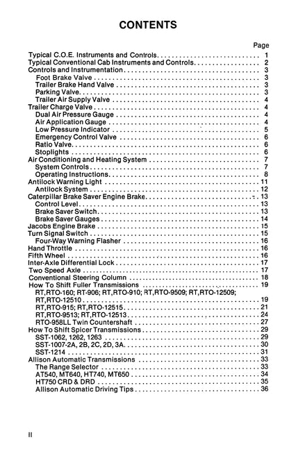 1981 - 1986 Peterbilt 359 Owner's Manual | English