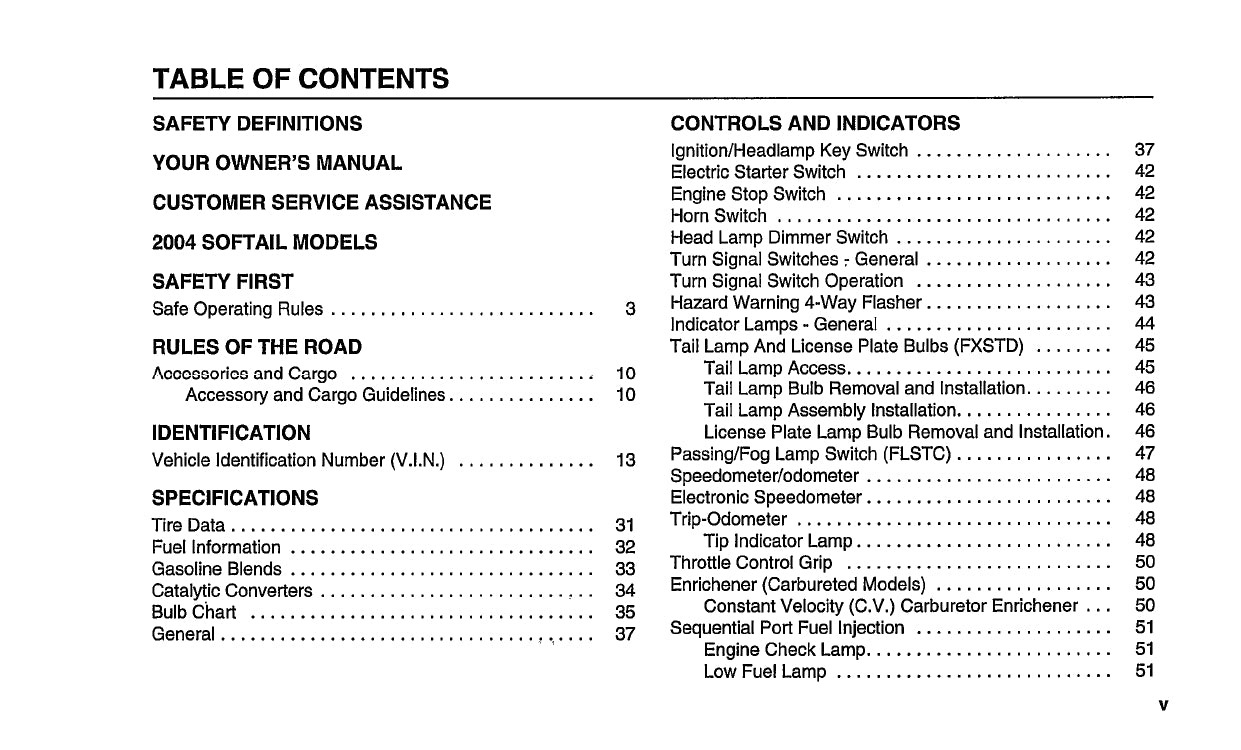 2004 Harley-Davidson Softail Owner's Manual | English