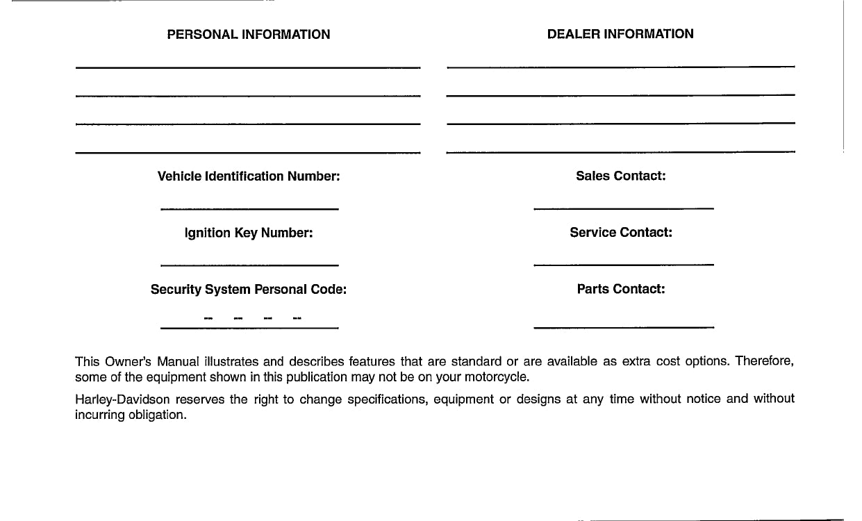 2010 Harley-Davidson Trike Owner's Manual | English