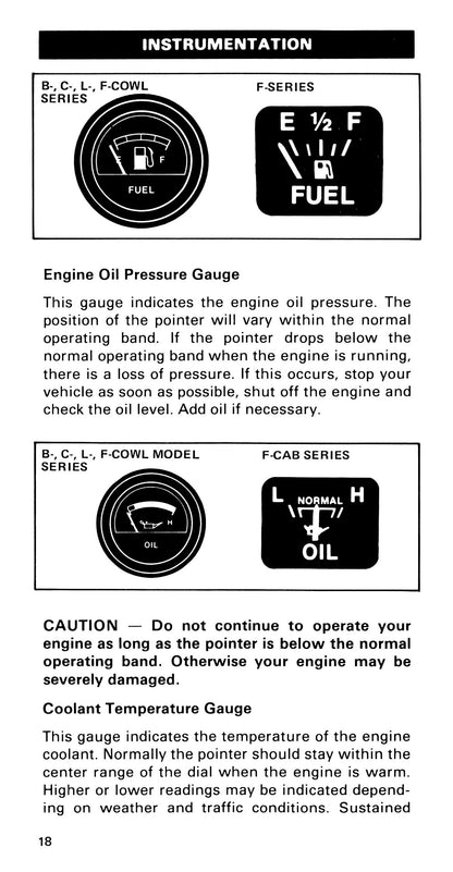 1985 Ford Medium Duty / 600 / 700 / 7000 Bedienungsanleitung | Englisch