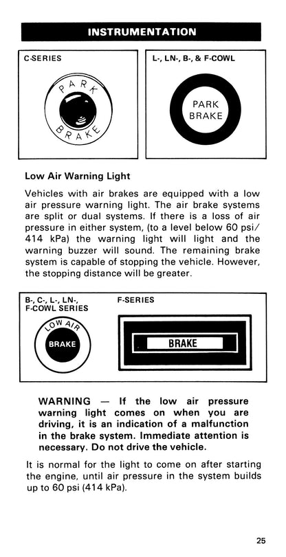 1985 Ford Medium Duty / 600 / 700 / 7000 Owner's Manual | English