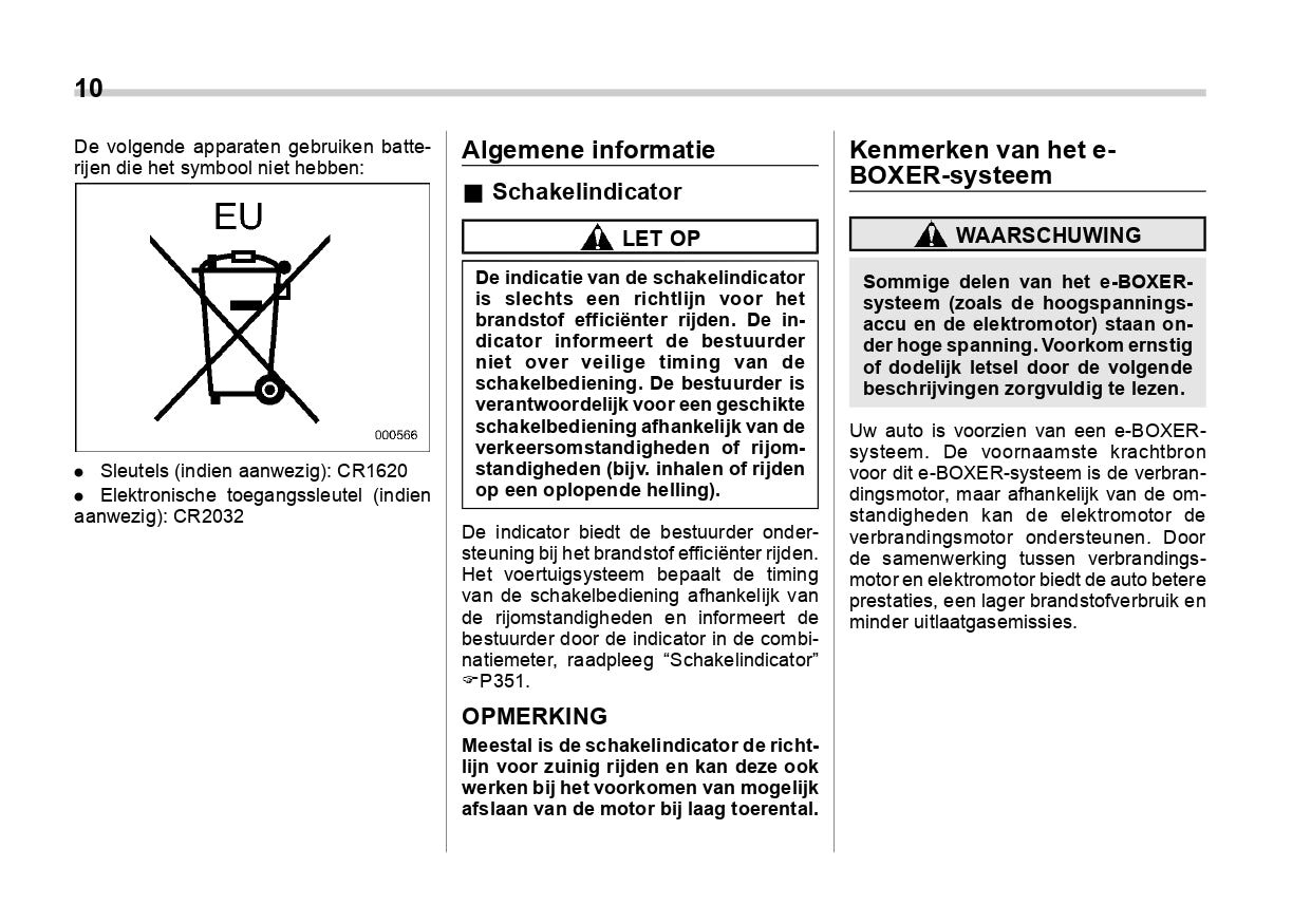 2020 Subaru Forester E-Boxer Owner's Manual | Dutch