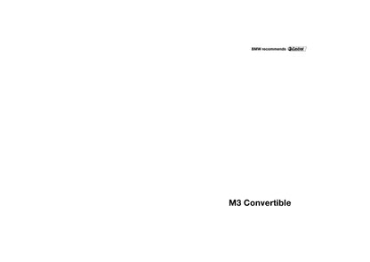 2006 BMW M3 Convertible Bedienungsanleitung | Englisch