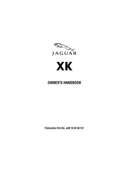 2013 Jaguar XK Owner's Manual | English