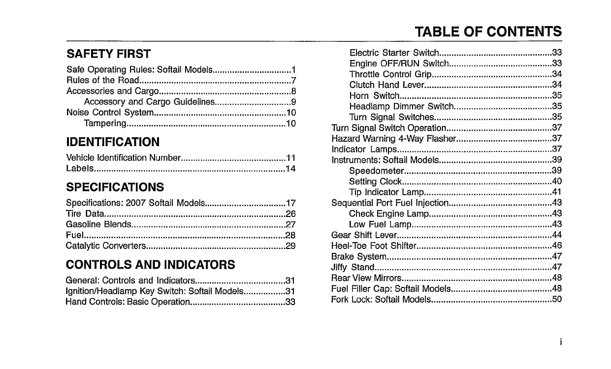 2007 Harley Davidson Softail Owner's Manual | English