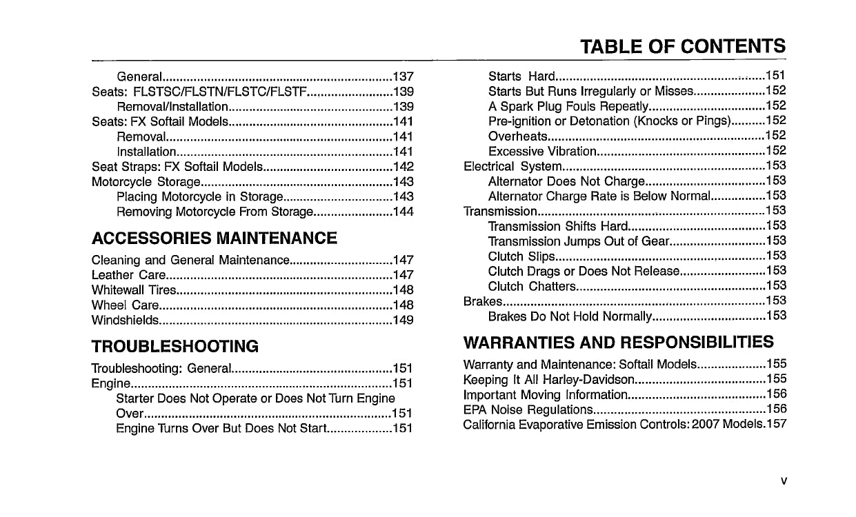 2007 Harley Davidson Softail Owner's Manual | English