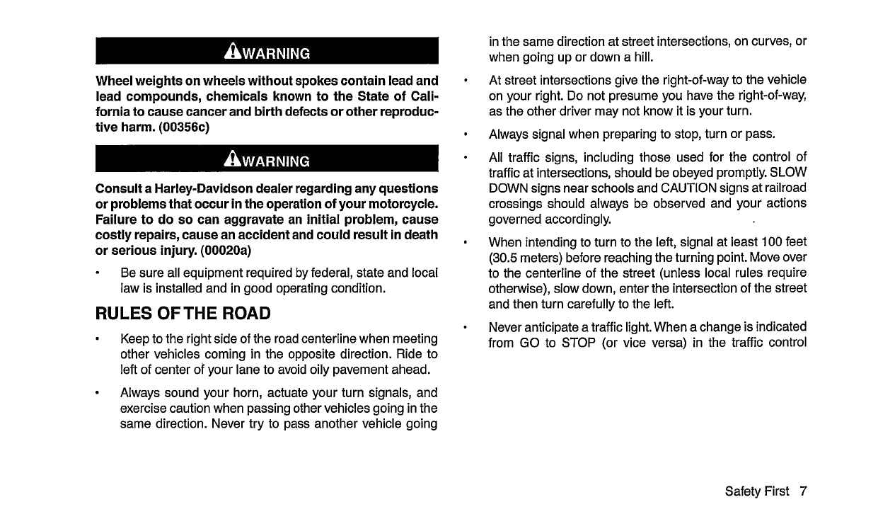 2007 Harley Davidson Softail Owner's Manual | English