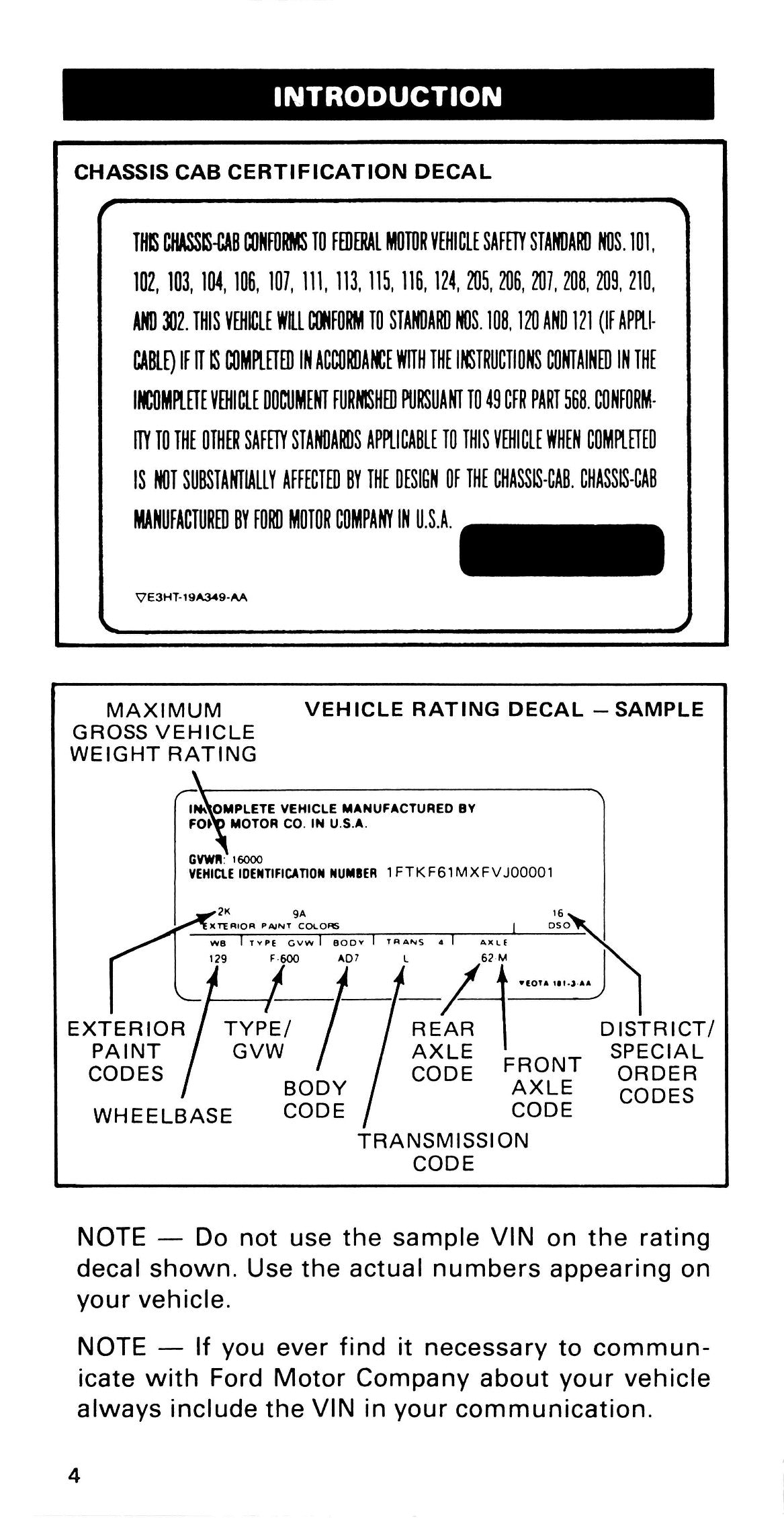 1985 Ford Medium Duty / 600 / 700 / 7000 Bedienungsanleitung | Englisch