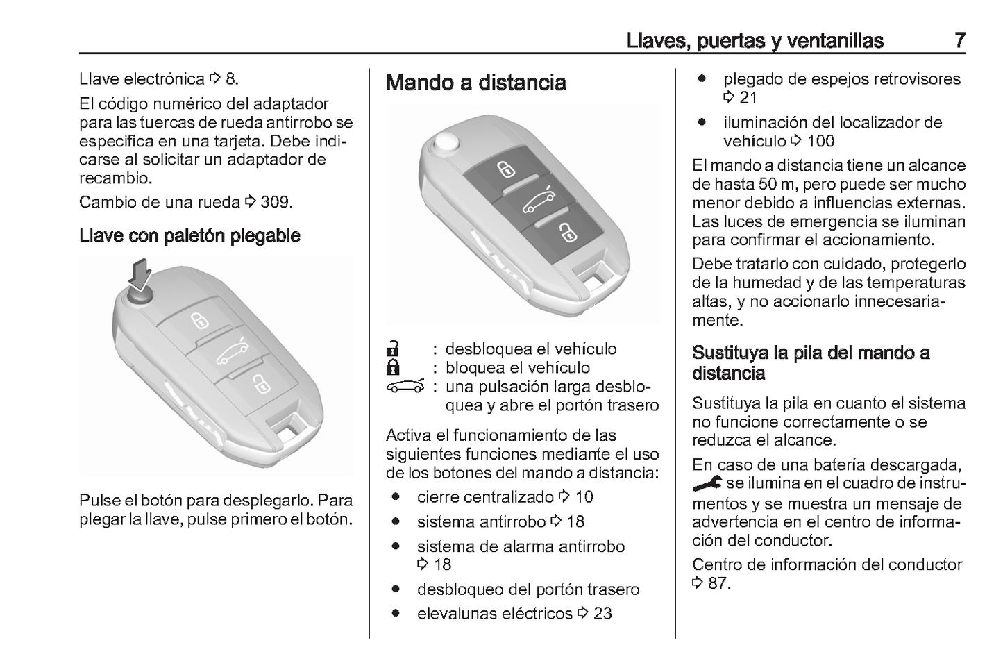 2023 Opel Corsa Owner's Manual | Spanish
