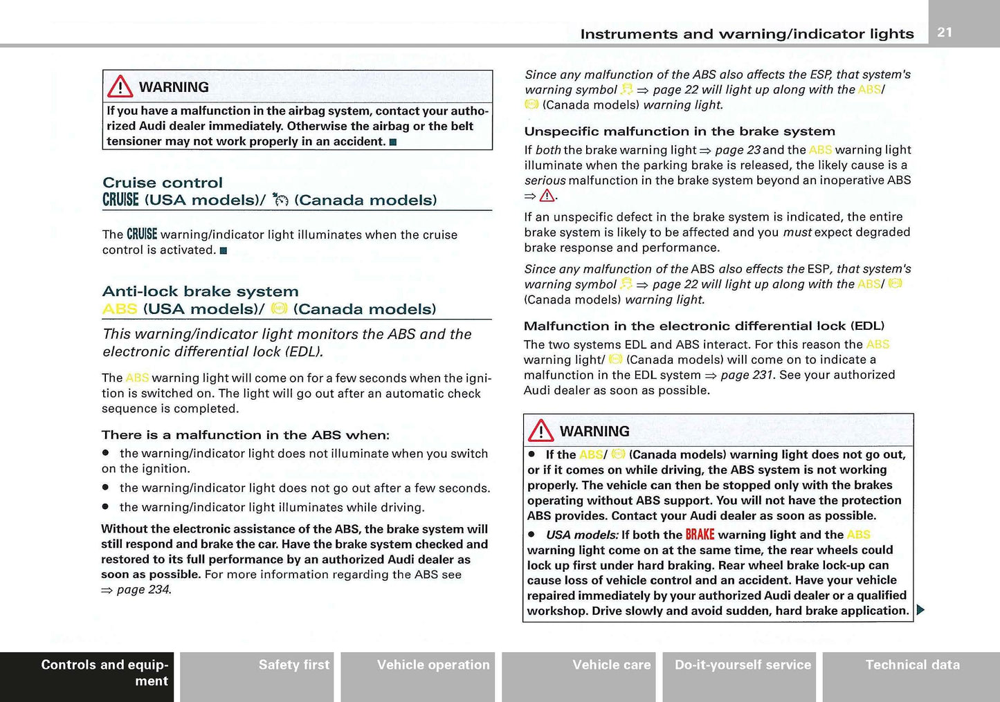 2006 Audi S4/S4 Limousine Owner's Manual | English