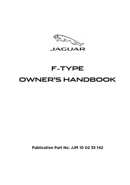 2014 Jaguar F-Type Owner's Manual | English