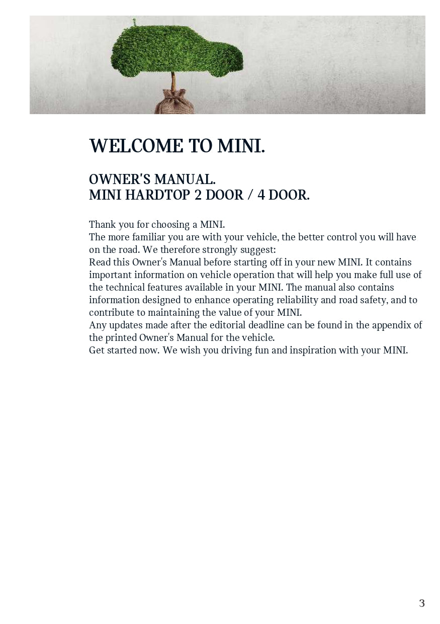 2021 Mini Hardtop 2 Door/4 Door Bedienungsanleitung | Englisch