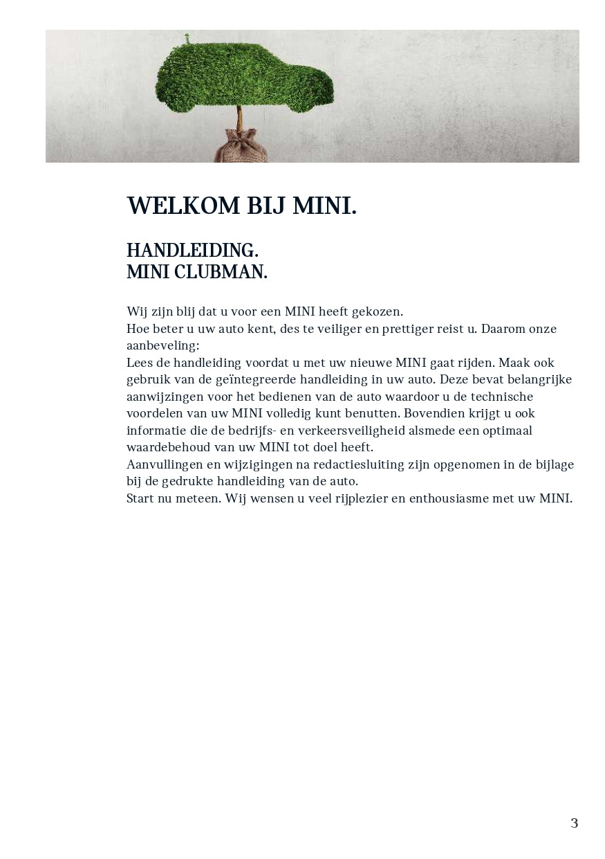 2020 Mini Clubman Bedienungsanleitung | Niederländisch