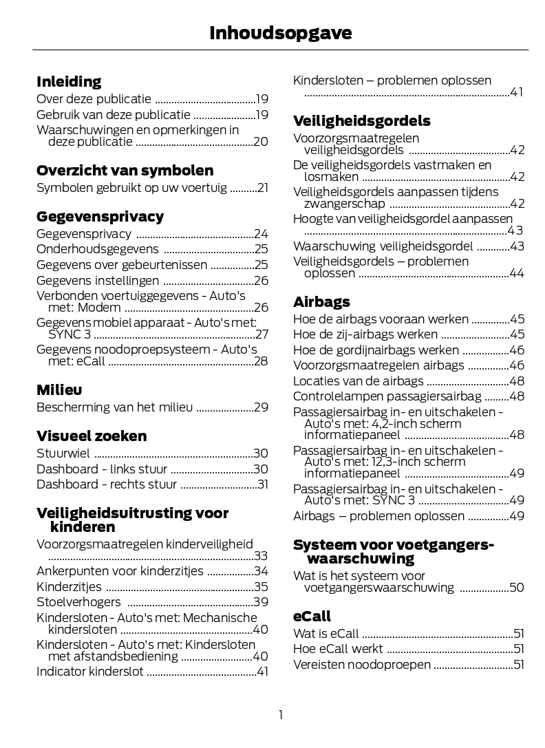 2022-2023 Ford Kuga Owner's Manual | Dutch