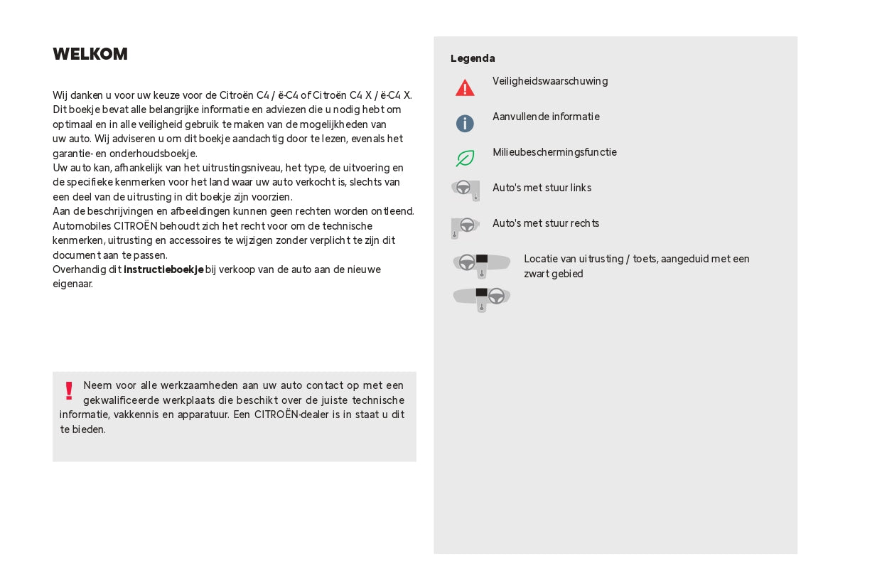 2024 Citroën C4/C4 X/ë-C4/ë-C4 X Owner's Manual | Dutch