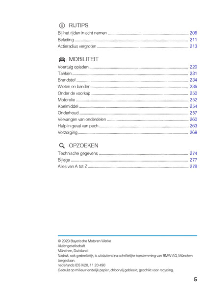 2021 BMW i3 Owner's Manual | Dutch