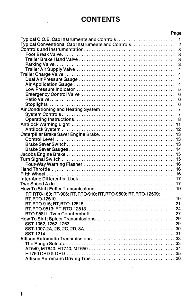 1977 Peterbilt 282/289/300/348/352/352H/353/359/387 Owner's Manual | English