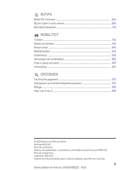 2023-2024 BMW M3 Touring Owner's Manual | Dutch