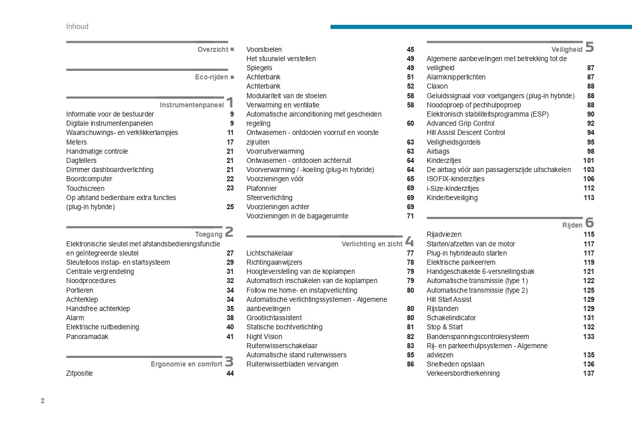 2022-2023 Peugeot 3008/5008/3008 Hybrid/3008 HYbrid4 Owner's Manual | Dutch