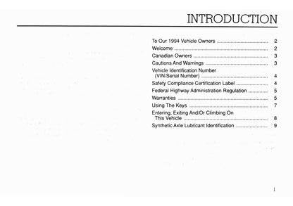 1994 Ford F Series/B Series Diesel Owner's Manual | English